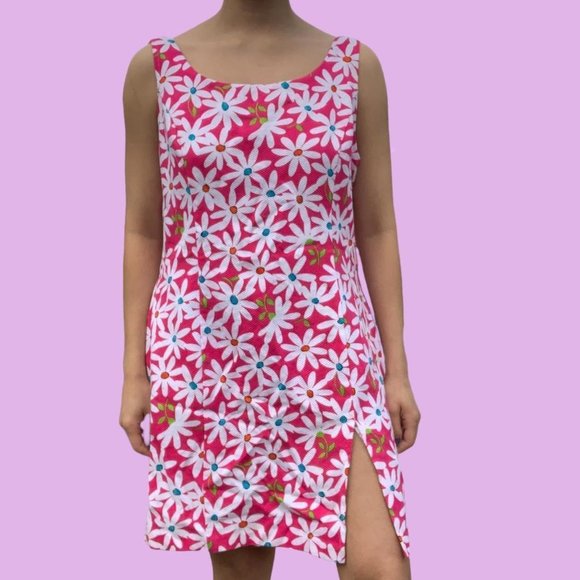 VINTAGE 90s MOD TWEE FLORAL DRESS - Picture 3 of 4